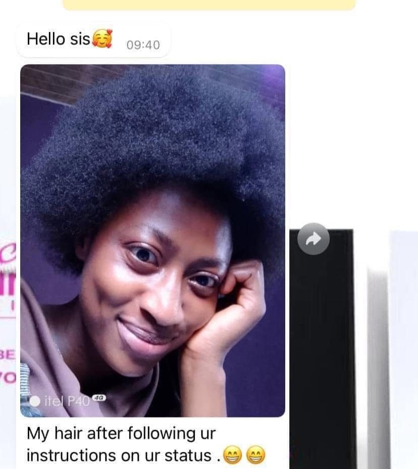 Customer WhatsApp message
