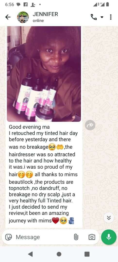 Customer WhatsApp message