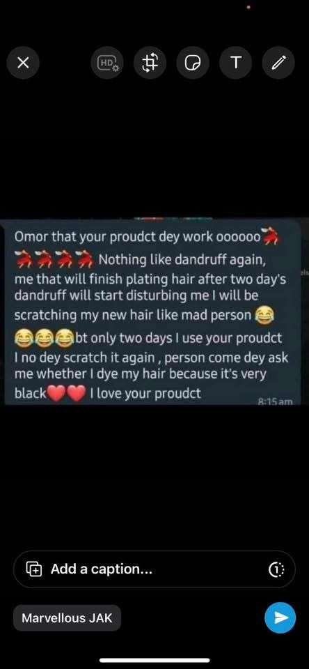 Customer WhatsApp message