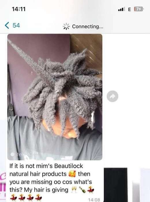 Customer WhatsApp message