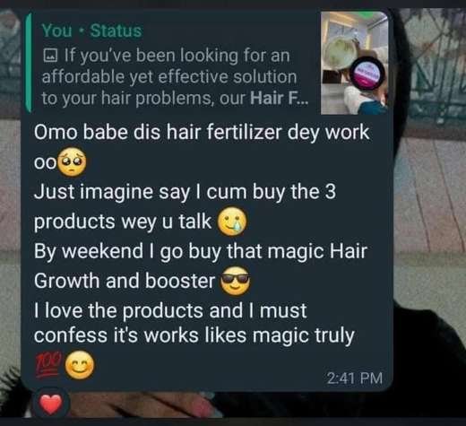 Customer WhatsApp message