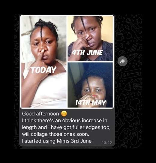 Customer WhatsApp message